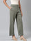 Women Solid Medium Olive Ponte Wide Leg Pants