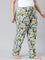 Green Cotton Knit Printed Lounge Pants