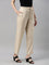 Women Solid Light Beige Mid Rise Casual Pants