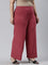 Women Solid Rusty Pink Viscose Mid Rise Knit Palazzos