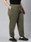 Women Solid Olive Green Mid Rise Casual Joggers