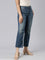 Women Solid Blue Mid Rise Mini Flare Jeans