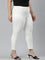 Women Solid White Mid Rise Cropped Jeggings