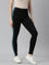 Black Cotton Stretch Side Stripes Active Leggings