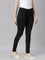 Women Black Stripe Printed Jeggings