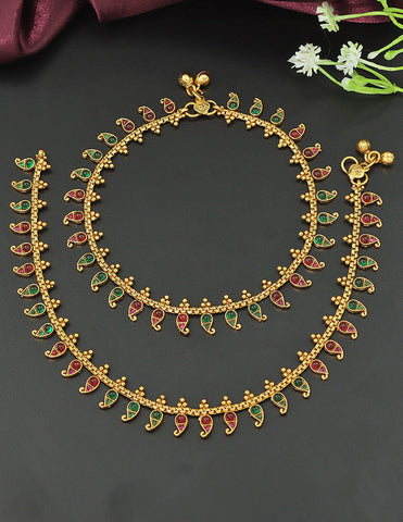 Designer Paisley Grace Kempu Anklets