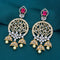 Designer Floral Zirconia Chandbutta Earrings