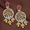 Designer Floral Zirconia Chandbutta Earrings