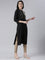 Neeru's Black Straight Solid Cotton Kurtas