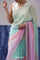 Pastel Purple-Multi Color Organza Saree With Embroidery Work