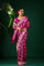 Deep Pink-Purple Banarasi with Chevron Meenakari Weave