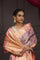 Golden Pink Tissue Kanjivaram Saree Peacock Design
