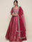 Banaras pink emrboidered Three piece ghagra set