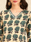 Beige block printed suit set with duppata