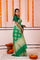 Irish Green Banarasi Silk Saree With Floral-Bird Weaving