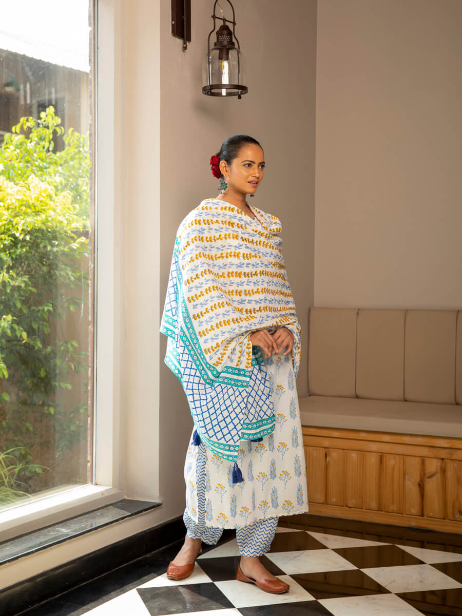 Sugandh Block Printed Cotton Dupatta