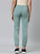 Women Solid Cotton Teal Cuffed Joggers