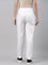 Women Solid White Comfort Fit Cotton Pants