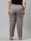 Women Solid Medium Grey Mid Rise Cotton Pants