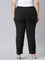 Women Solid Black Mid Rise Linen Ikat Pencil Pants