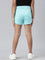 Girls Solid Baby Mint Mid Rise Knit Shorts