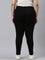 Women Black Cotton Mid Rise Side Stripe Active Leggings