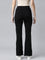 Women Solid Black High Rise Flare Pants
