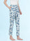 Blue Cotton Knit Printed Lounge Pants
