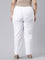 Women Solid White Comfort Fit Cotton Pants