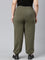 Women Solid Olive Green Mid Rise Casual Joggers