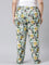Green Cotton Knit Printed Lounge Pants