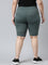 Olive Green Nylon Stretch Active Shorts