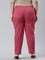 Women Solid Medium Pink Comfort Fit Cotton Pants