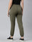 Women Solid Olive Green Mid Rise Casual Joggers