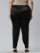 Women Solid Black Mid Rise Shiny Pants