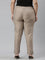 Women Beige Solid Mid Rise Metallic Pants