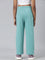 Girls Light Mint Side Stripe Mid Rise Track Pants