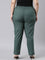 Women Solid Dark Green Comfort Fit Cotton Pants