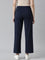 Women Solid Navy Ponte Wide Leg Pants