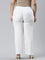 Women Solid White Viscose Mid Rise Casual Pants