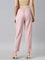 Women Solid Light Pink Mid Rise Linen Pencil Pants