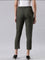 Women Solid Olive Green Crepe Pants