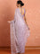 Lilac Jimmy tissue saree with mirror work hand embroidery