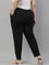 Women Striped Black Linen Slim Fit Pencil Pants