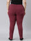 Women Solid Maroon Mid Rise Ultra Warm Jeggings