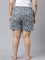 Women Printed Black Cotton Knit Relaxed Fit Mid Rise Lounge Shorts