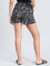 Black Cotton Knit Printed Lounge Shorts