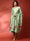 Mint green aalique work silk anarkali three piece suit set