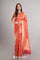 Coral Pink Jaal Organza Banarasi Saree