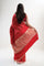 Cardinals Red Satin Banarasi Stripe Saree